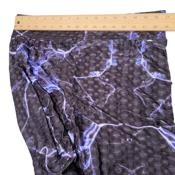 Women's Legging High Waist Lightning Bolt Workout Yoga Pants Blue/Black XX-Large - Picture 9 of 11
